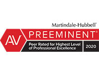 Martindale-Hubbell | AV Preeminent | Peer Rated for Highest Level of Professional Excellence 2020
